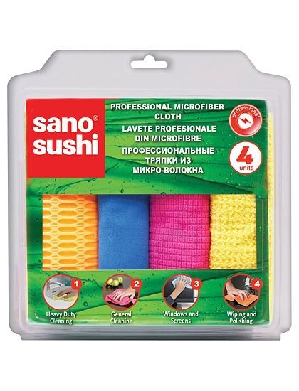 Sano Sushi профессиональные тряпочки для уборки. 4 шт. #7290011598365