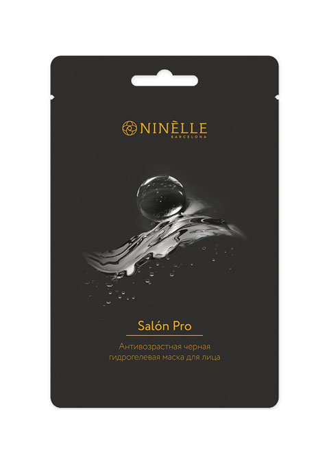 Ninelle антивозрастная гидрогелевая маска для лица черная Salon Pro #0681