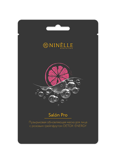 Ninelle обновляющая пузырьковая маска для лица с розовым грейпфрутом Detox-Energy Salon Pro #0650