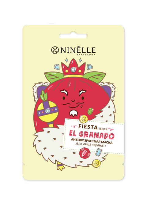 Ninelle антивозрастная маска для лица "Гранат" Fiesta #0421
