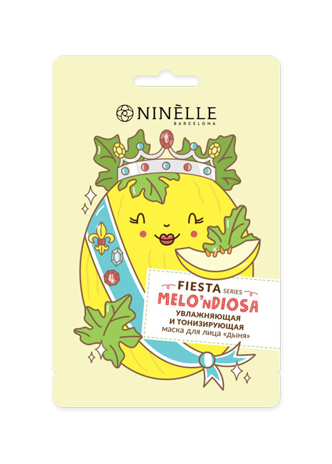 Ninelle увлажняющая и тонизирующая маска для лица "Дыня" Fiesta #0414