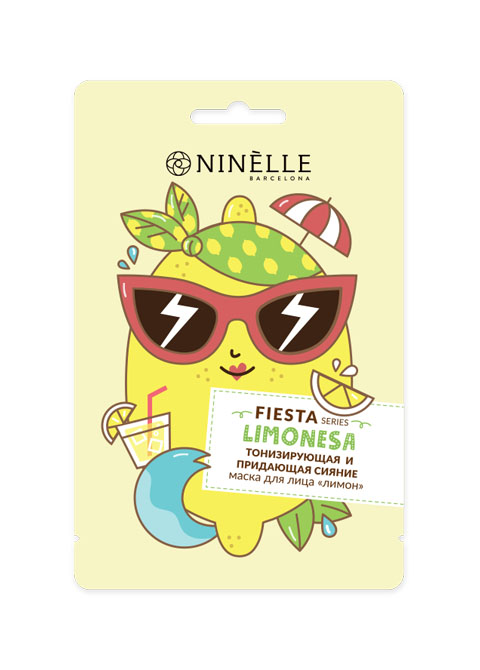 Ninelle тонизирующая и придающая сияние маска для лица "Лимон" Fiesta #0407