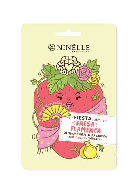 Ninelle антиоксидантная маска для лица "Клубника" Fiesta #0384
