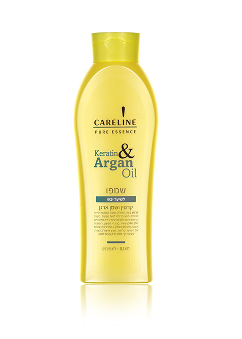 Careline Pure Essence шампунь для сухих волос с кератином и аргановым маслом, 600 мл #5611