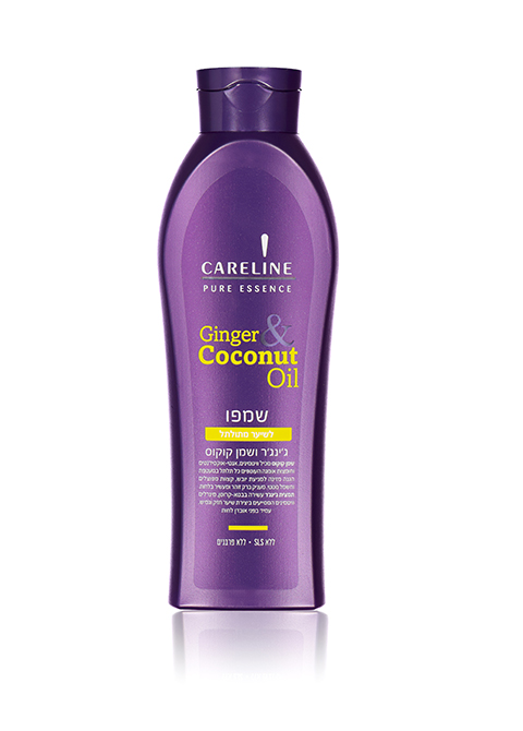 Careline Pure Essence шампунь для волнистых волос с имбирем и маслом кокоса, 600 мл #5550